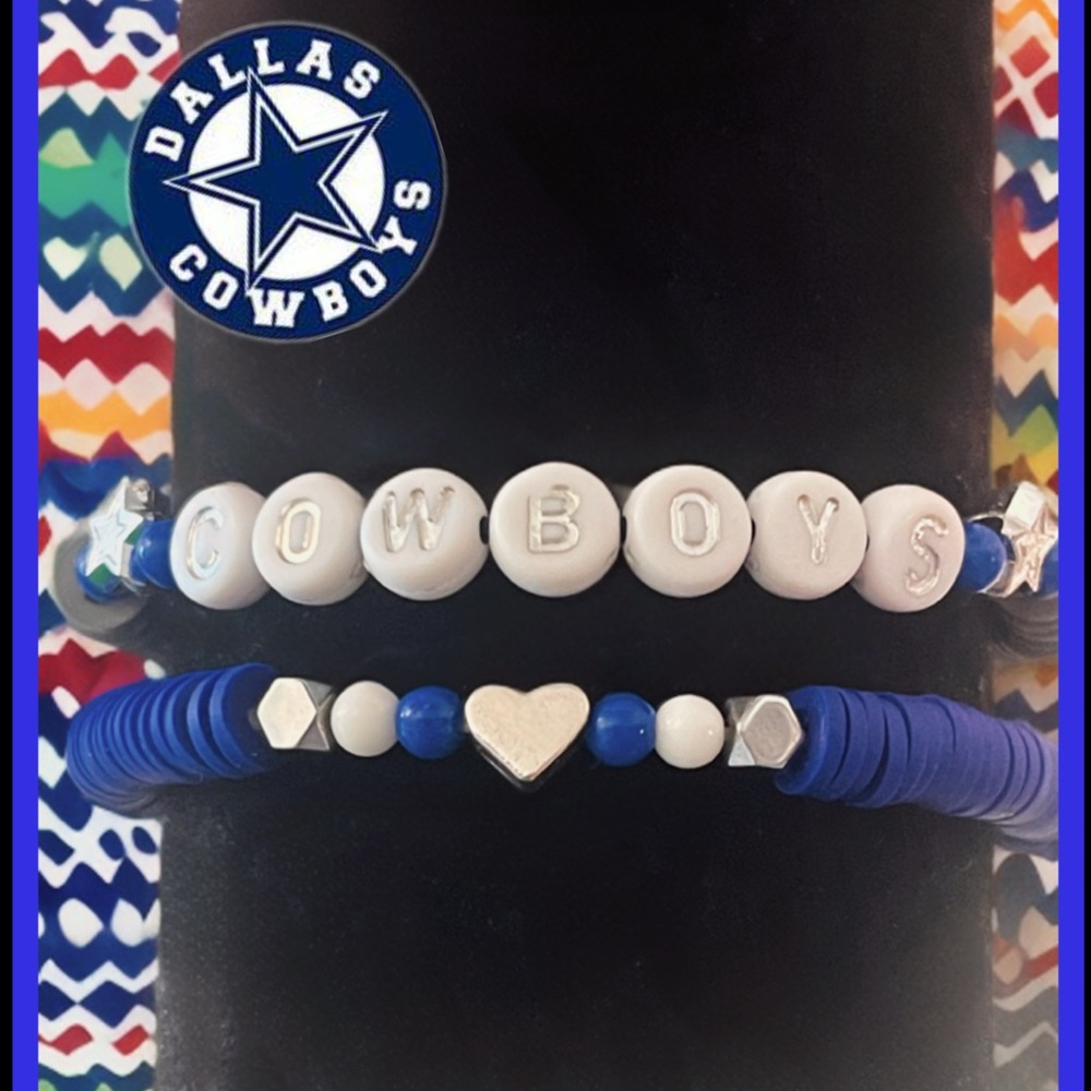 NFL Football- Dallas Cowboys Bracelet Set - ( New handmade )